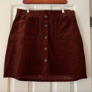 TORRID MAROON HIGH-WAISTED SUEDE SKIRT